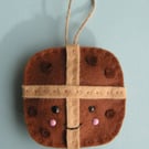 Sewing kit craft kit Make Harry the felt hot cross bun decoration