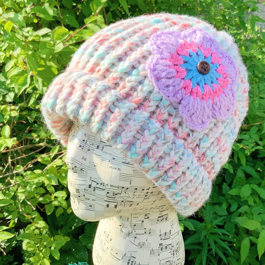 Chunky Knit Hat. Woolly Hat. Woollen Hat. Fisherman’s Hat. Beanie. Pastel Hat.