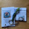 Dorset Posy Brooch Kit, Green Stems with Blue and Mauve Flowers, P3