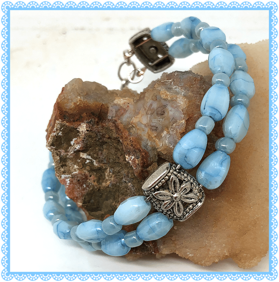 One of a Kind Dove of Peace double bangle style bracelet