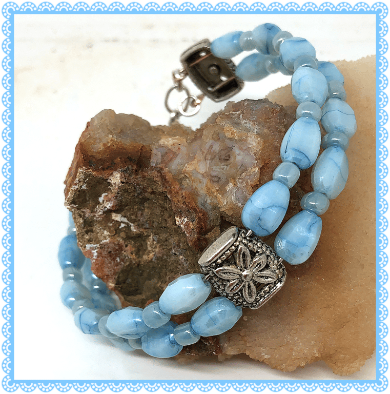 One of a Kind Dove of Peace double bangle style bracelet