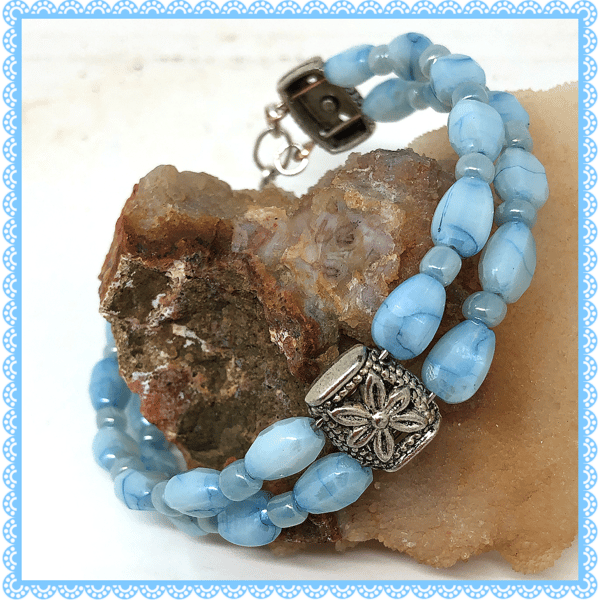 One of a Kind Dove of Peace double bangle style bracelet