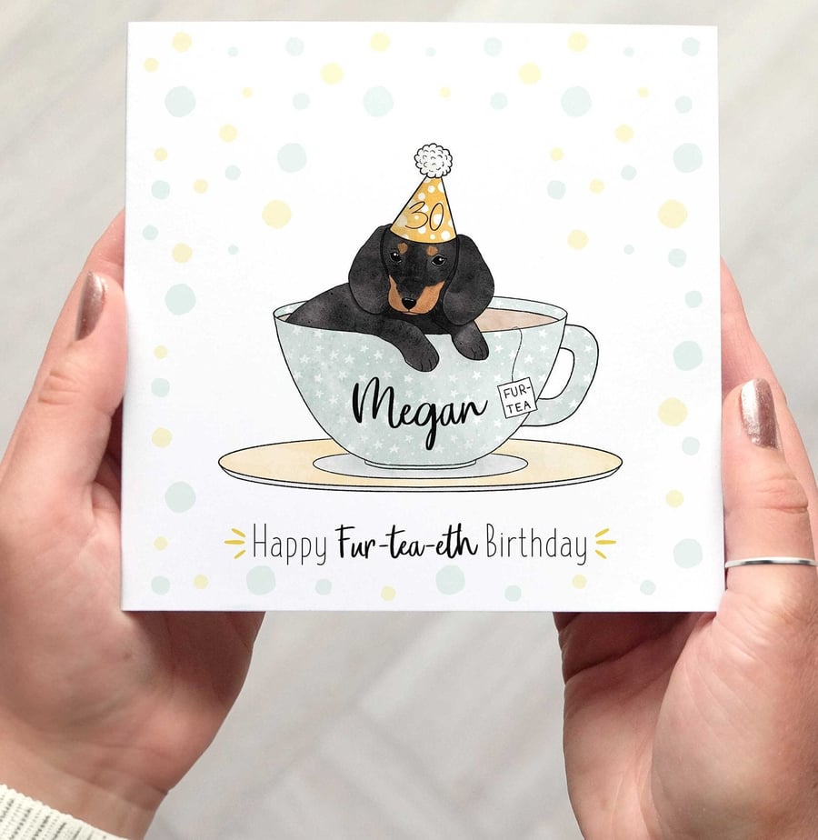 PERSONALISED 30th Birthday Card - Cute Dog Pun - Thirtieth Birthday Card 