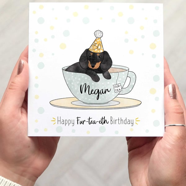PERSONALISED 30th Birthday Card - Cute Dog Pun - Thirtieth Birthday Card 