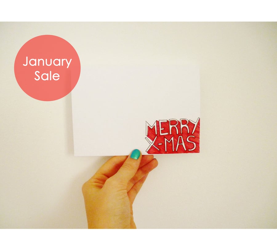 Sale - Free Postage - Merry Xmas 3D Lettering Card