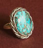 Turquoise And Silver Ring - Classic Navajo Style - Size M - Artisan - Image 1
