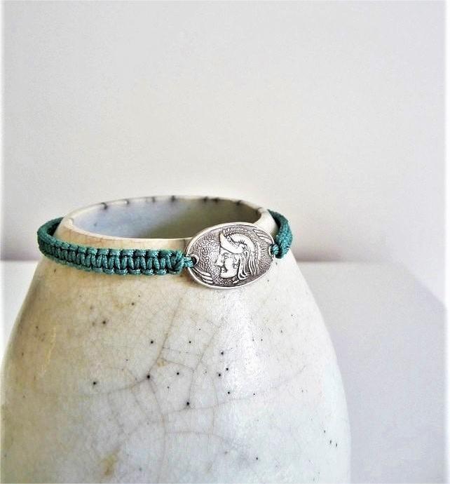 Upcycled 800 silver plate adjustable friendship bracelet