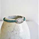 Upcycled 800 silver plate adjustable friendship bracelet