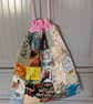 Large Lined Drawstring Bag in Reclaimed Fabrics – One-of-a-Kind Design - Image 1