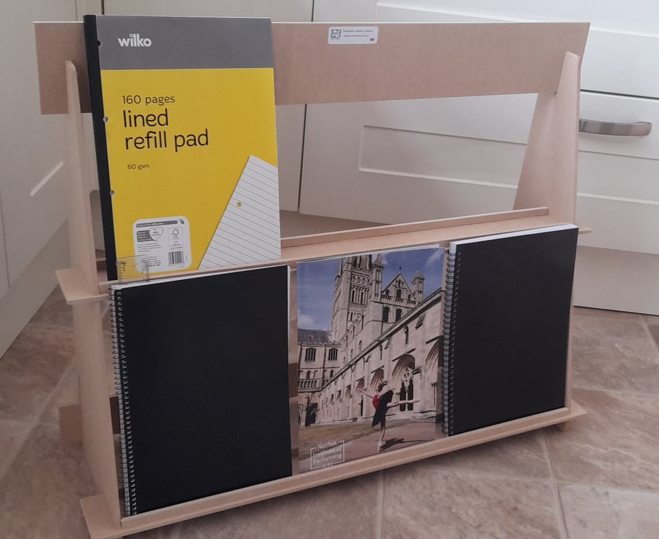 A4 Portrait Display Stand - 2 shelf version for A4 books & frames - flat packing