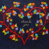 Thank You Card, Heart Card, Thank You Tree Heart Card, Tree of Life Rainbow Art