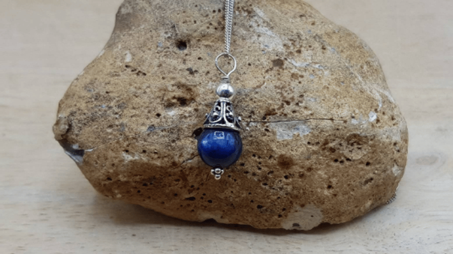 Minimalist cone kyanite pendant necklace