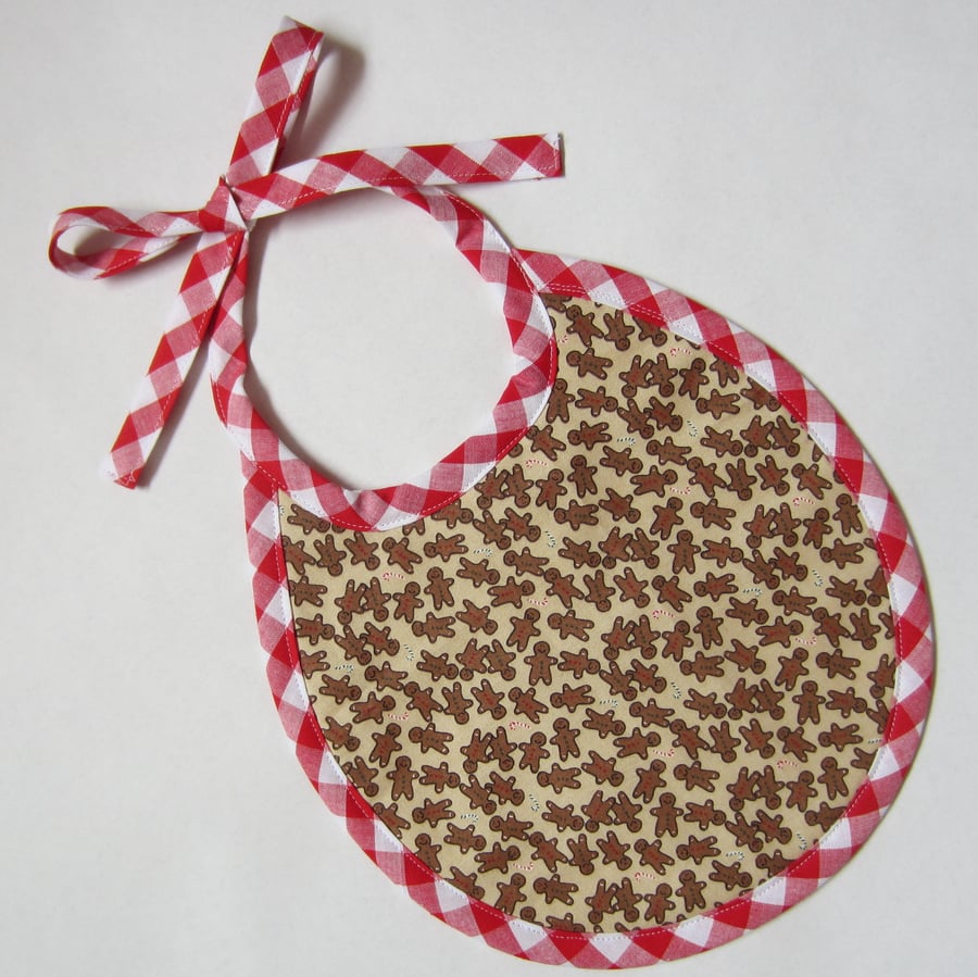 Christmas Gingerbread Men 1st Size Bib
