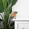 chaffinch door topper, decoration for door frame, hand painted wooden bird