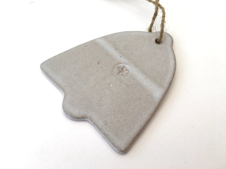Christmas decoration, bell ceramic christmas, ceramic hanger, handmade decor