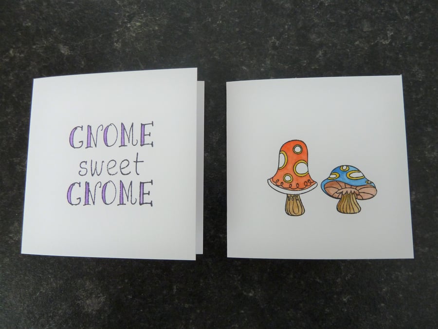 Sale - gnome and toadstool mini cards