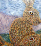 Handmade Fused Glass 'The Hares & The Moon' Picture - Image 6