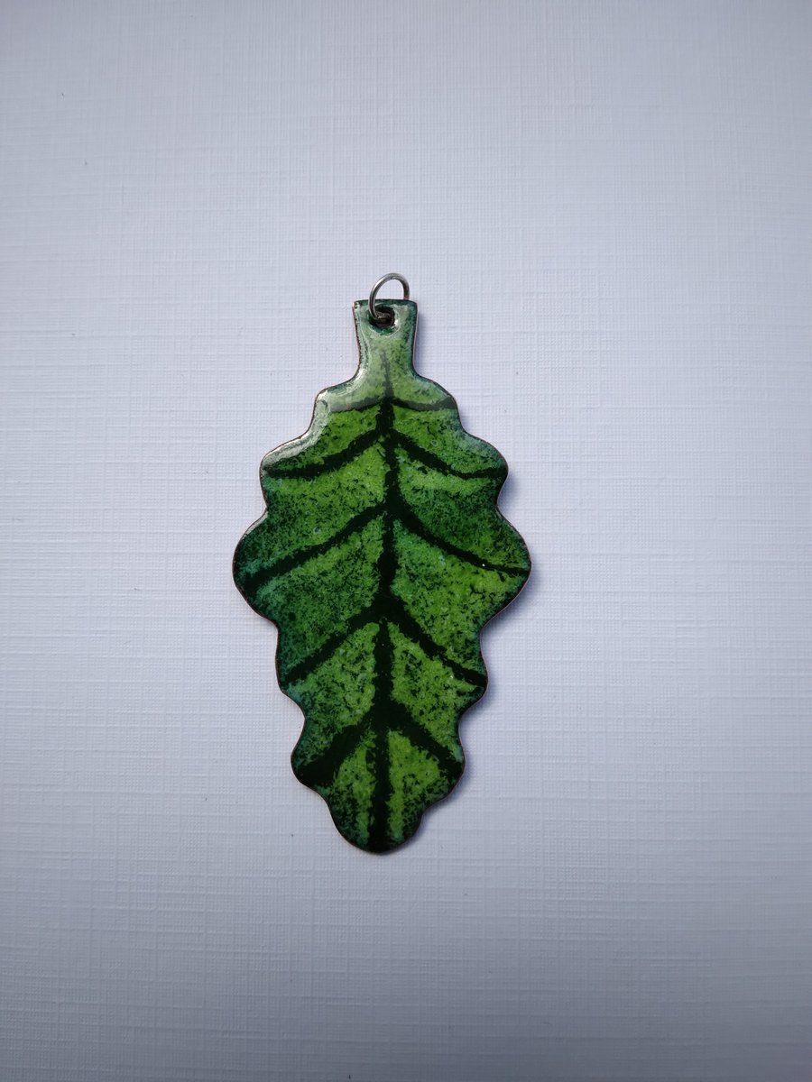 “Oak leaf” copper enamelled pendant 147