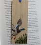 Hand Painted Bamboo Wood Bookmark, Mallard Duck - Image 1