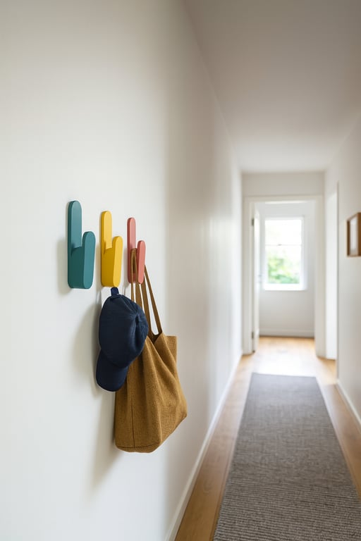 Modern Colourful Wall Hangers Set of 3 Minimalist Coat Hooks Playful Home décor