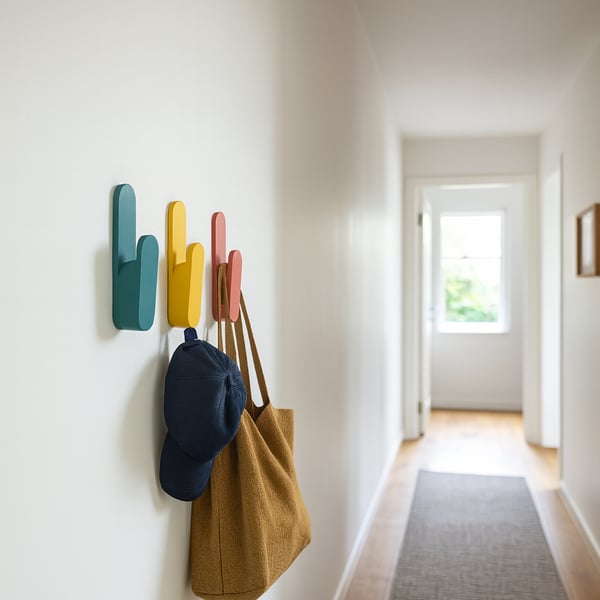 Modern Colourful Wall Hangers Set of 3 Minimalist Coat Hooks Playful Home décor
