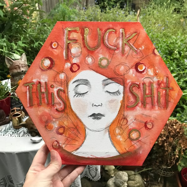 SALE! Original 12" sweary painting