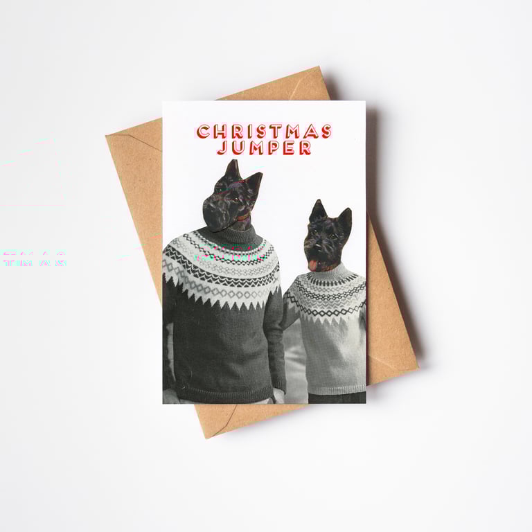 Scotty Dog Christmas Card - Christmas Jumper