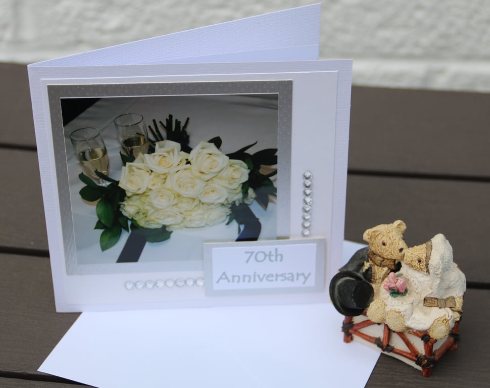 70th Wedding Anniversary card, Platinum anniversary