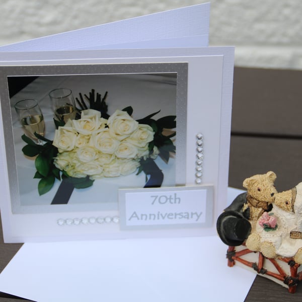 70th Wedding Anniversary card, Platinum anniversary