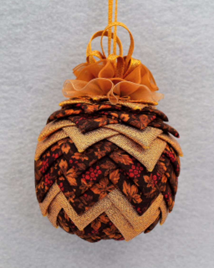  Christmas or Autumn Hanging Decoration In Fabric And Ribbon 