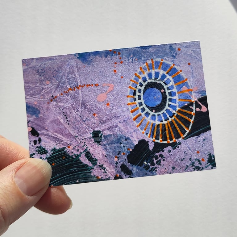 ACEO Original Painting 'Curlicue' Series Entry Level Collection