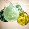 Celedon, Hand Blown Glass Bauble, Christmas Tree Decoration
