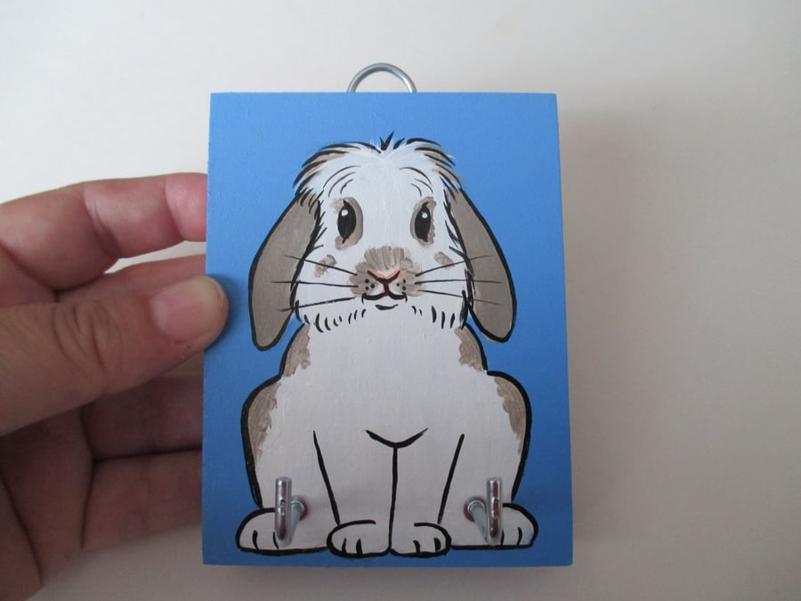Custom Painted Animal Key Rack Holder Pet Portrait Painting Wood Cat Dog Small