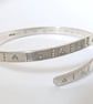 Dot and Triangle Pattern Bangle, Recycled Sterling Silver, Hand Stamped  - Image 3