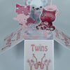 New Baby Card For A Twin Girls