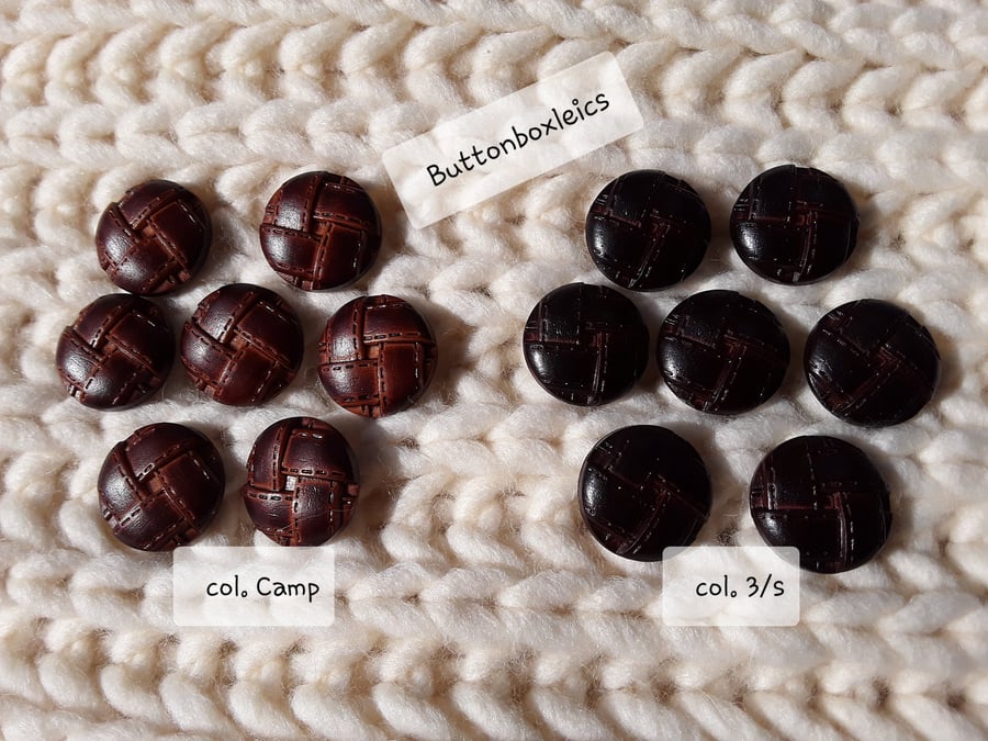 7 8" 22.4mm 36L Vintage Italian imitation leather Buttons in 2 great colours