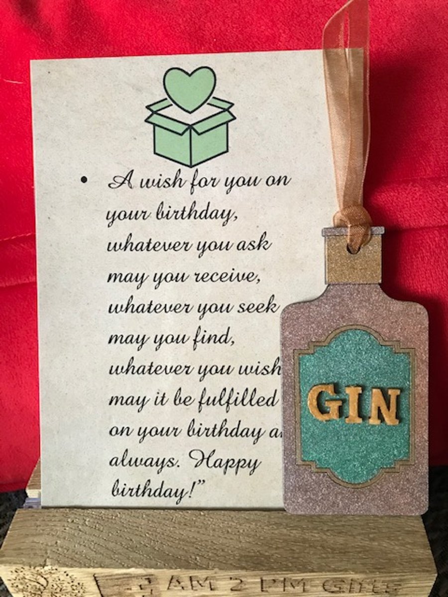 Gin Bottle and Quote Post Card