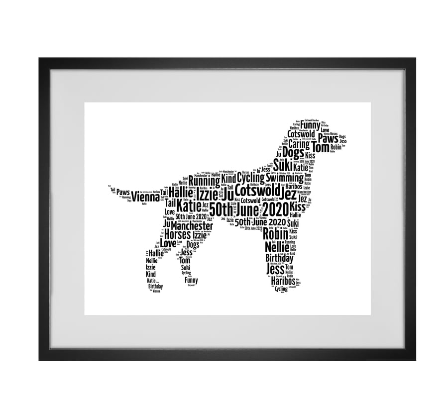 Personalised Labrador Dog Design Word Art Gifts 