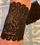 Black lace cuffs, one pair, goth wedding, everyday wear wrist covers, bracelets - Image 2