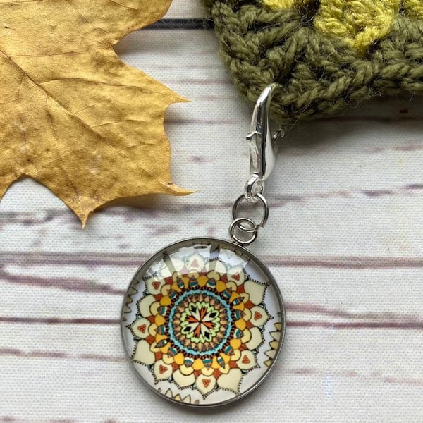 Stitch markers for crochet & knitting Autumn mandala