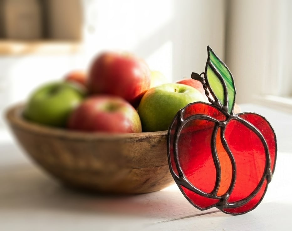 Juicy Red Apple Suncatcher Window Christmas Decoration