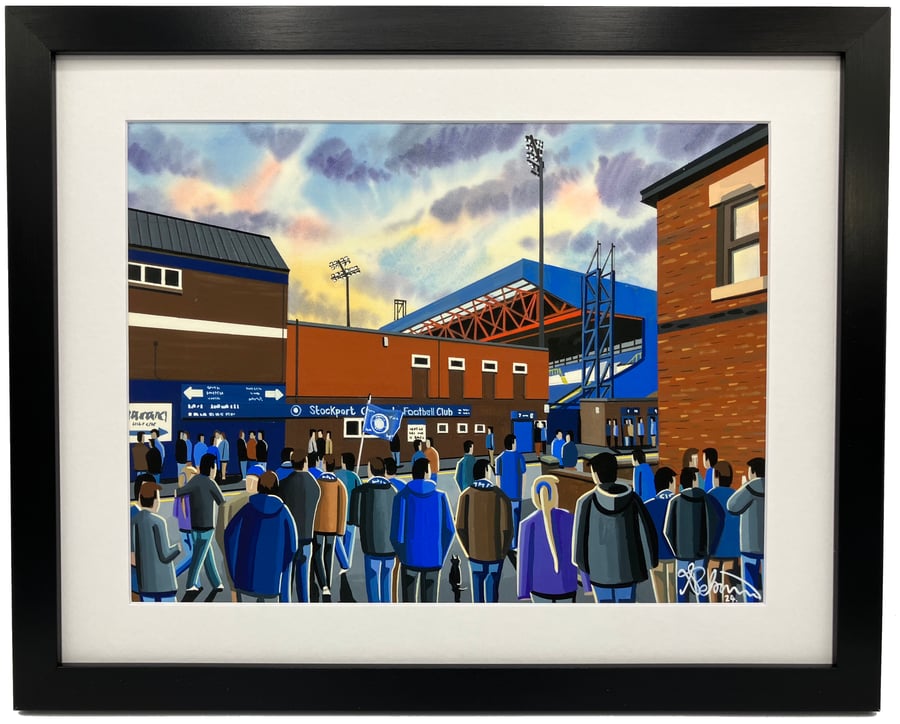 Stockport County Edgeley Park Framed, Football Art Print 14" x 11" Frame 