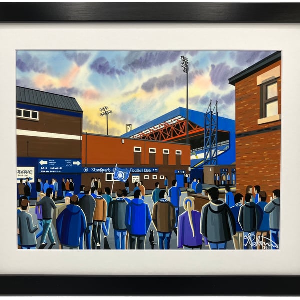 Stockport County Edgeley Park Framed, Football Art Print 14" x 11" Frame 