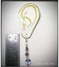 Purple glass drop earrings on Silver plated hooks. - Image 4