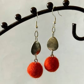  Merino wool ball earrings