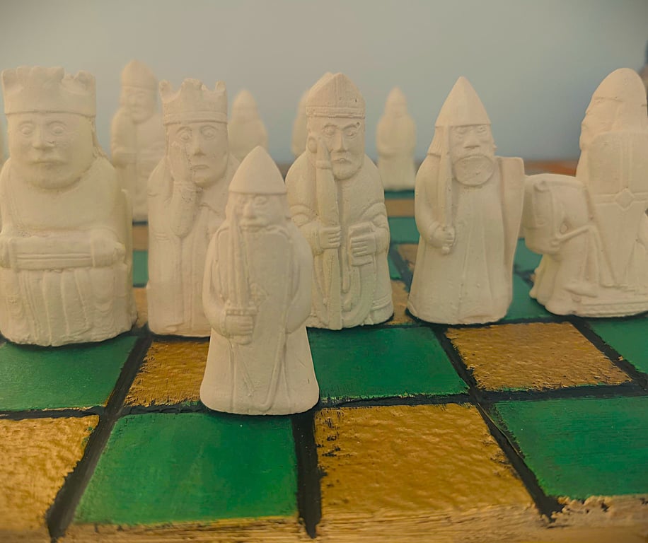 Isle of Lewis Chess Set with Berserker Pawns ( Pieces only)