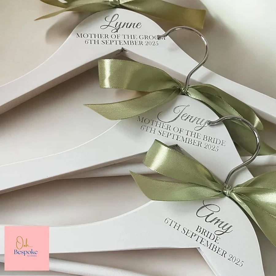 Personalised Wedding Hanger - Laser Engraved Bridal Party Wooden Hanger