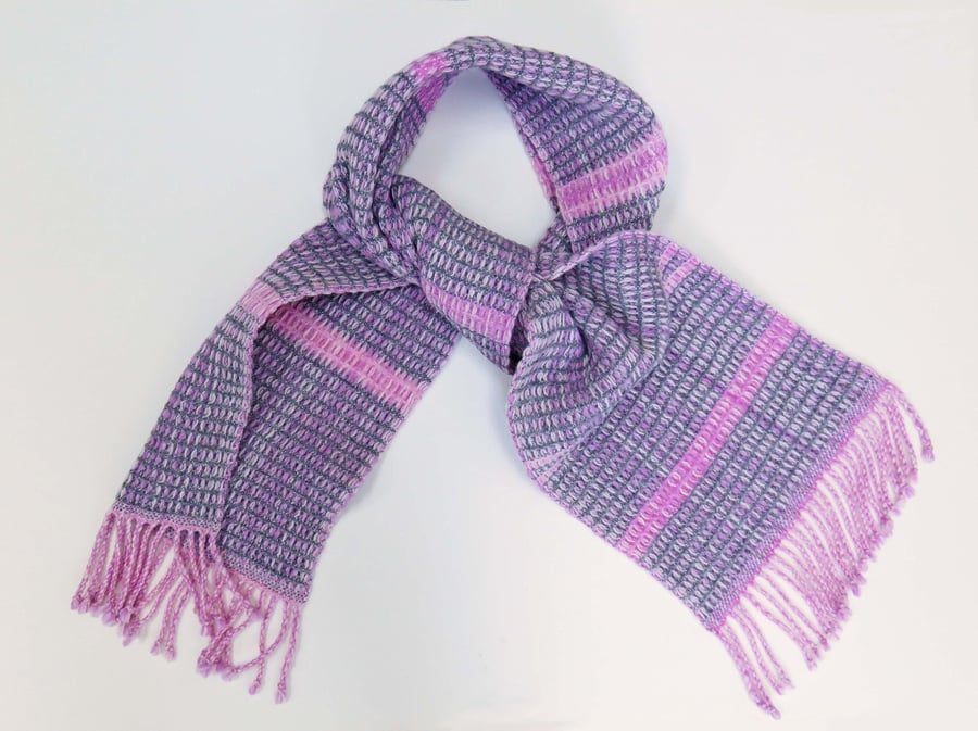 Handwoven pink scarf