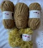 Gold Sparkle Yarn Bundle Job Lot Knit Craft Knit Fever DK Gold Chunky Glitter