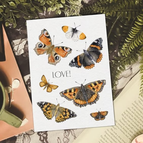 Butterfly Art Print - A5 size - Scottish wildlife illustration